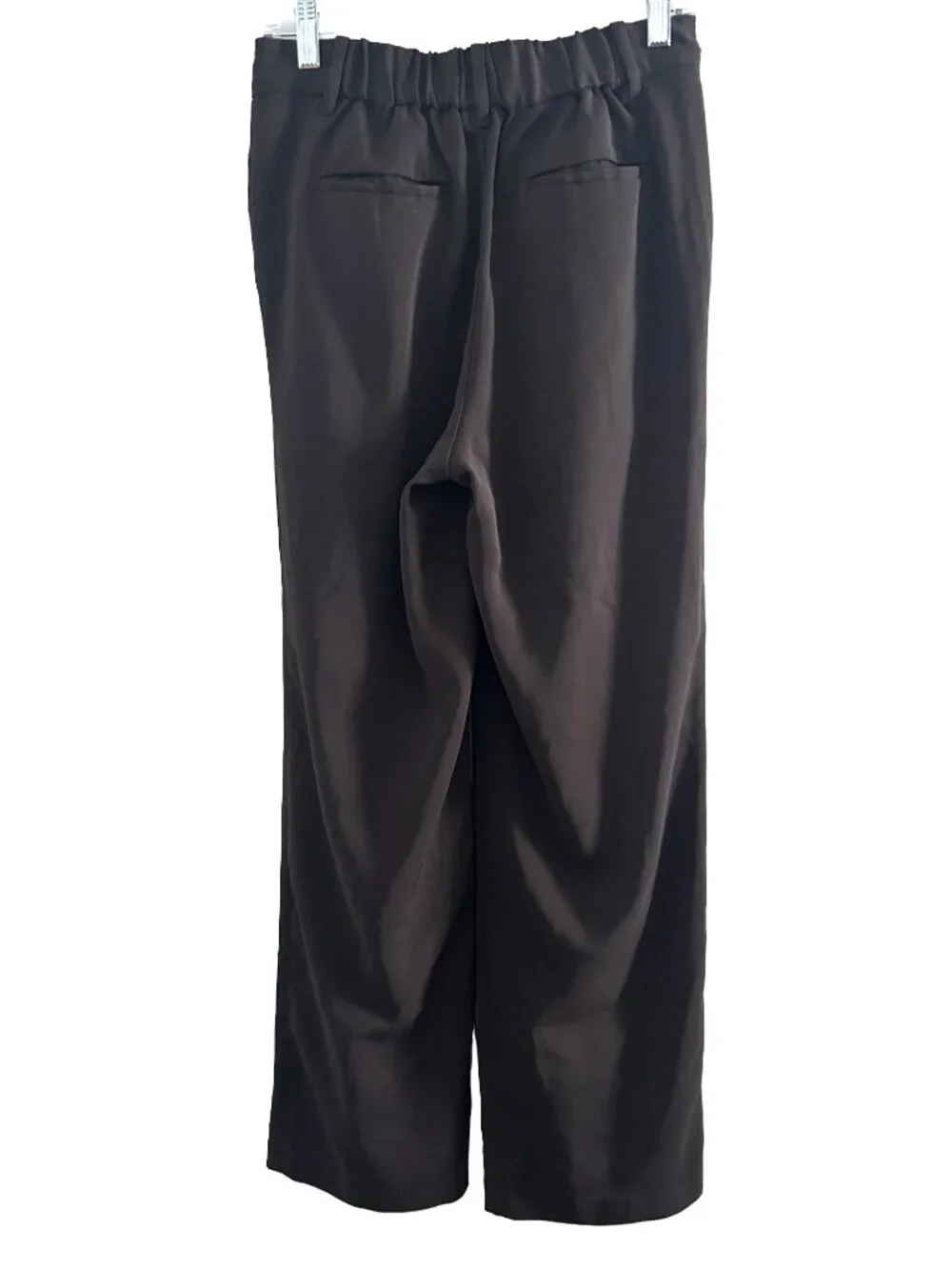 Quince Pleated Stretch Wide Leg Trouser Pants Black High Rise Officewear Size 6
